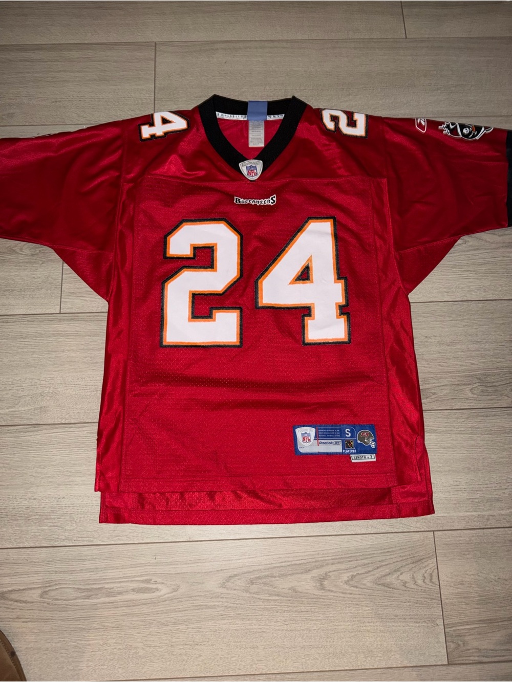 Reebok Red NFL Equipment V-Neck Jersey with Black Trim